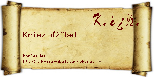 Krisz Ábel névjegykártya