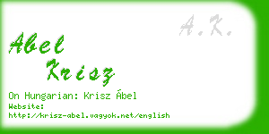 abel krisz business card