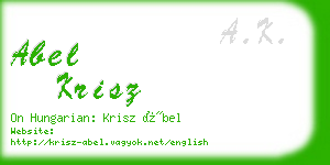 abel krisz business card